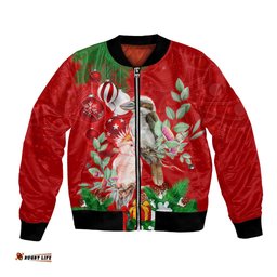 Kookaburra Lover Bomber Jacket Australia Koalaty Merry Christmas Aboriginal