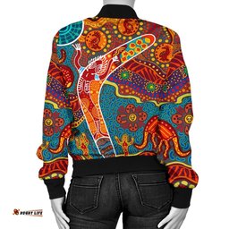 Aboriginal Personalised Women's Bomber Jacket - Indigenous Boomerang