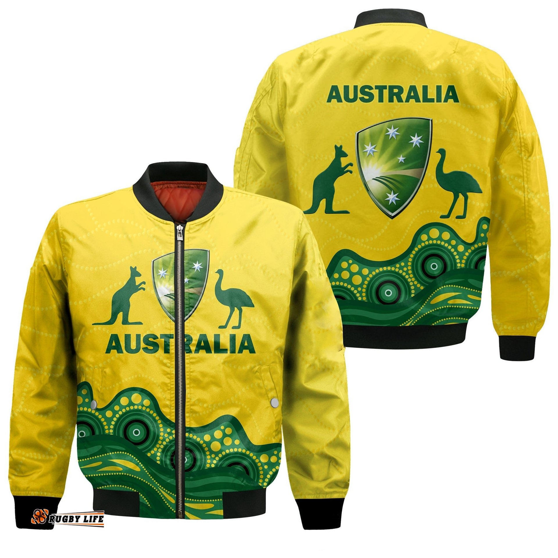 Australia Cricket Aboriginal Pattern Bomber Jacket