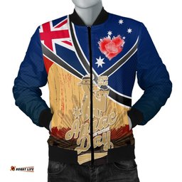 Men Bomber Jacket - Anzac Lest We Forget