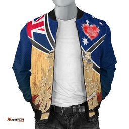Men Bomber Jacket - Anzac Lest We Forget