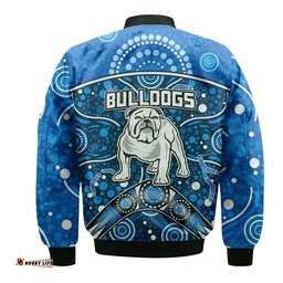 Bulldogs Rugby Bomber Jacket Boomerang Indigenous Dots