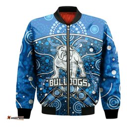 Bulldogs Rugby Bomber Jacket Boomerang Indigenous Dots