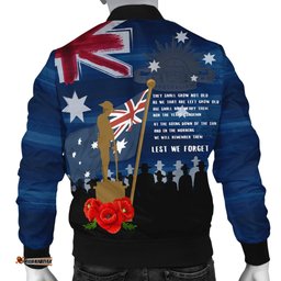 Anzac Men's Bomber Jacket - Always Remember Australian Anzac Day