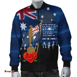 Anzac Men's Bomber Jacket - Always Remember Australian Anzac Day
