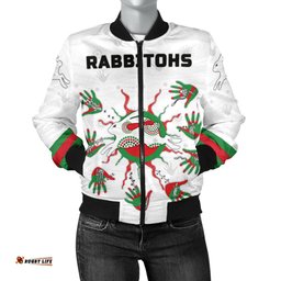 Rabbitohs Indigenous Bomber Jacket For Women Animals Aboriginal