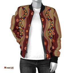 Bomber Jacket - Aboriginal Jacket Boomerang Patterns - Women