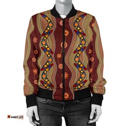 Bomber Jacket - Aboriginal Jacket Boomerang Patterns - Women