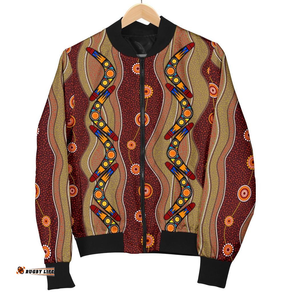 Bomber Jacket - Aboriginal Jacket Boomerang Patterns - Women