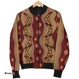 Bomber Jacket - Aboriginal Jacket Boomerang Patterns - Women