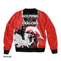 NRL Combine Dolphins and Dragons Bomber Jacket Sporty Style