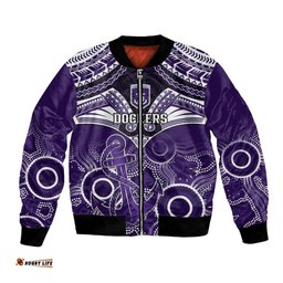 Dockers Football Bomber Jacket Fremantle Aboriginal Mix Polynesian Pattern