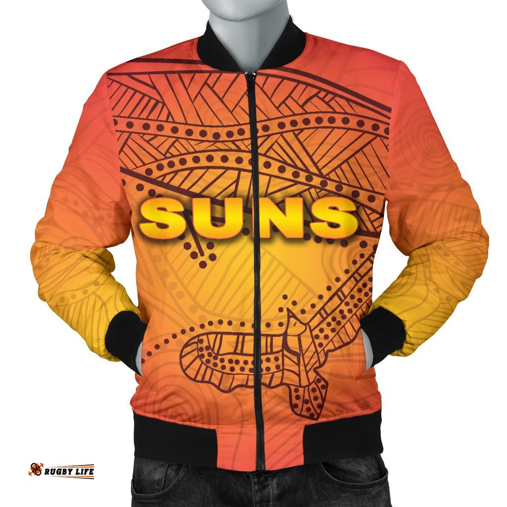 Gold Coast Bomber Jacket For Men Suns Simple Indigenous