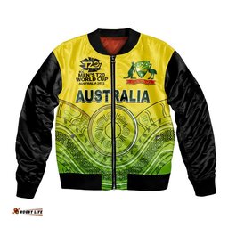Custom Personalised And Number Australia Cricket Men's T20 World Cup Bomber Jacket