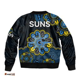 AFL Gold Coast Suns 2009 Aboriginal Blue Style Bomber Jacket