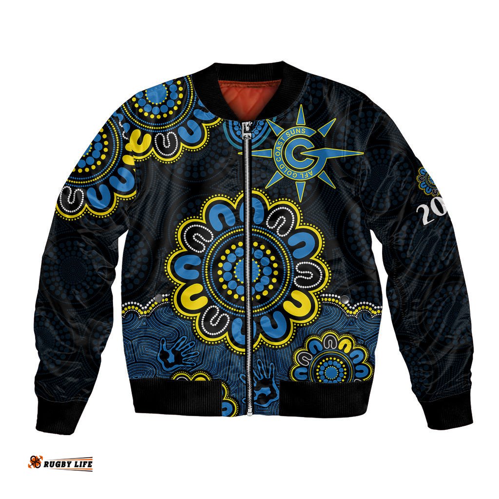 AFL Gold Coast Suns 2009 Aboriginal Blue Style Bomber Jacket