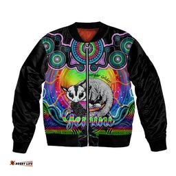 Personalised Australia Gemini Sugar Gilder Zodiac Bomber Jacket Auz Astrology Aboriginal - Rainbow