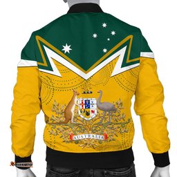 Men's Bomber Jacket - Australian Coat Of Arms National Color