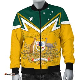 Men's Bomber Jacket - Australian Coat Of Arms National Color