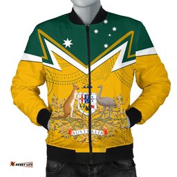 Men's Bomber Jacket - Australian Coat Of Arms National Color
