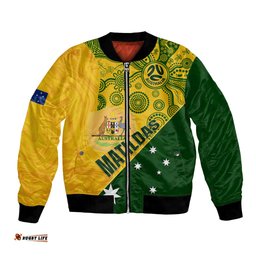 Matildas Soccer Bomber Jacket Australian Indigenous National Color