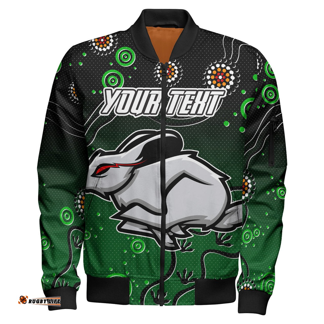 Rabbitohs Rugby Bomber Jacket - Custom Rabbitohs Bomber Jacket RLT13