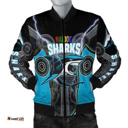 Custom Personalised Cronulla-Sutherland Sharks Men's Bomber Jacket NAIDOC Week Special Style