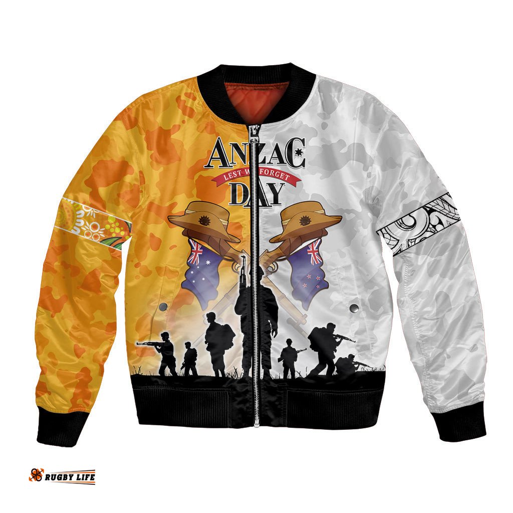 Australia And New Zealand ANZAC Day Bomber Jacket Lest We Forget
