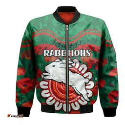 Rabbitohs Rugby ANZAC Bomber Jacket Camouflage Poppy