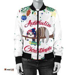 Australia Christmas Women's Bomber Jacket White - Merry Christmas