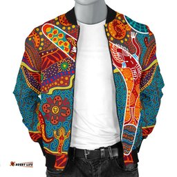 Aboriginal Men's Bomber Jacket - Indigenous Boomerang