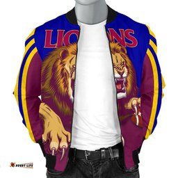 Custom Personalised Brisbane Men's Bomber Jacket Lions Three Stripes
