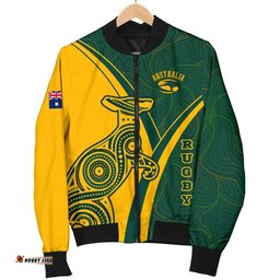 Australia Bomber Jacket - Australian Kangaroo & Aboriginal Patterns RLT13