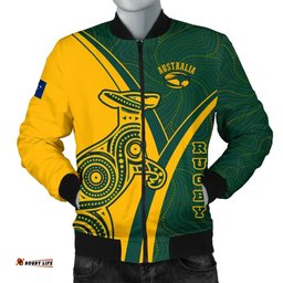 Australia Bomber Jacket - Australian Kangaroo & Aboriginal Patterns RLT13