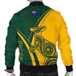 Australia Bomber Jacket - Australian Kangaroo & Aboriginal Patterns RLT13
