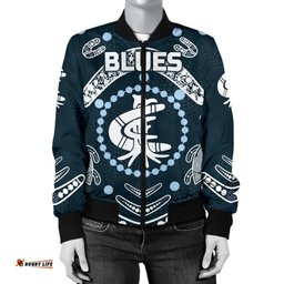 Carlton Women's Bomber Jacket The Blues Baggers Indigenous