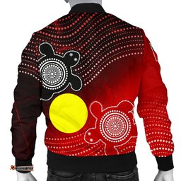 Custom Aboriginal Men's Bomber Jacket - Indigenous Circle Dot Painting Style