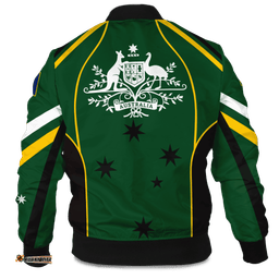Bomber Jacket - Australian Coat Of Arms Green Jacket - Men