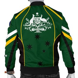 Bomber Jacket - Australian Coat Of Arms Green Jacket - Men