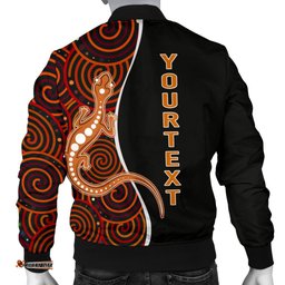 Aboriginal Personalised Men's Bomber Jacket - Indigenous Lizard Dreaming