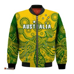 Custom Text And Number Australia Bomber Jacket National Colours Proud Aussie Special Indigenous