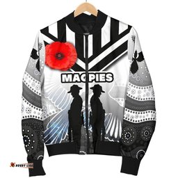 Magpies Women's Bomber Jacket Collingwood Anzac Day Special Version