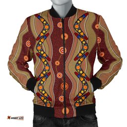Bomber Jacket - Aboriginal Jacket Boomerang Patterns - Men
