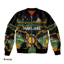 Matildas Australia Soccer Bomber Jacket Aboriginal Dots Style