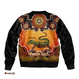 Personalised Australia Capricorn Goanna Zodiac Bomber Jacket Auz Astrology Aboriginal - Red