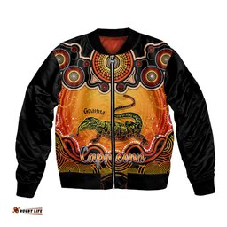 Personalised Australia Capricorn Goanna Zodiac Bomber Jacket Auz Astrology Aboriginal - Red