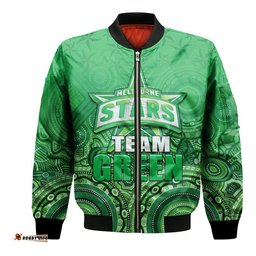 Melbourne Team Green Indigenous Aboriginal Stars Arts Bomber Jacket