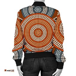 Bomber Jacket - Aboriginal Dot Painting Jacket Ver05 - Women