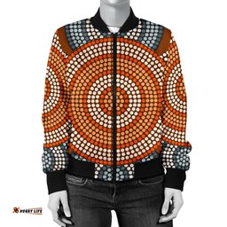 Bomber Jacket - Aboriginal Dot Painting Jacket Ver05 - Women