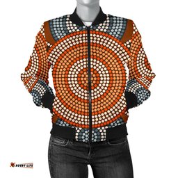Bomber Jacket - Aboriginal Dot Painting Jacket Ver05 - Women